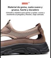 Sandalias De HENGBAHE Para Hombre Estilo Nuevo Cómodas Y Livianas Con Suela Gruesa Y Material De Malla Tipo De Sandalia De Envío Al Tobillo Zapatos Casuales - details 12