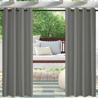 Cortina De Puerta Impermeable Para Exterior 1 Pieza Para Porche Pergola Cabana Patio Con Grommets Alta Sombría Moderna - details 0
