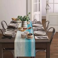 1pc Telar De Mesa Largo De Playa Tropical Para Fiestas Familiares Bodas Y Outdoor Interior Decoración De Mesa Con Agua Del Mar - details 5