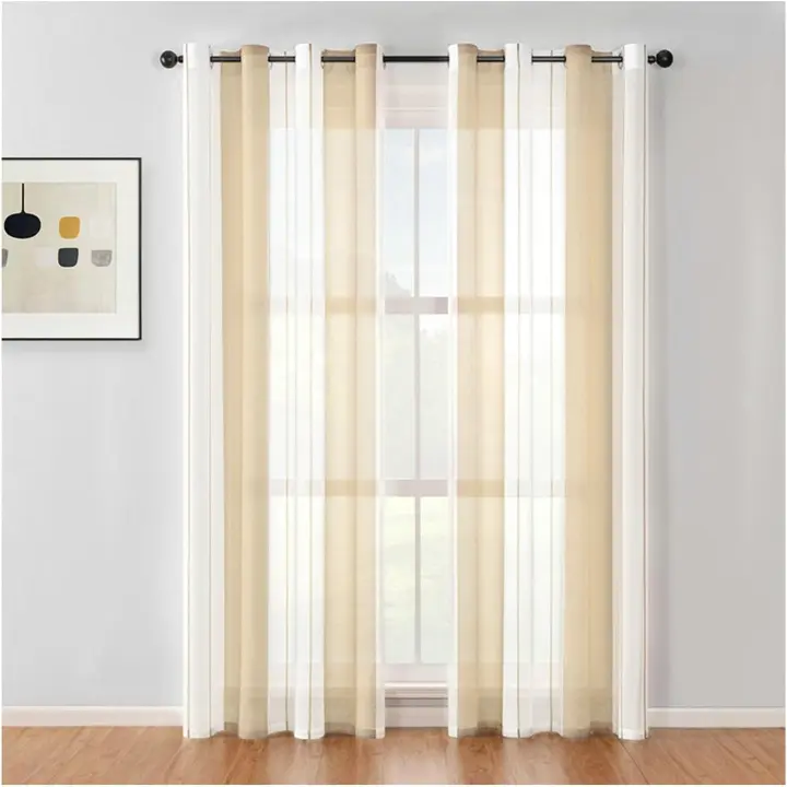 Cortinas de Tul, Cortinas Opacas de salón, 2 Piezas, Cortinas aislantes frío y Calor para Dormitorio with Ojales Gris Claro - 1