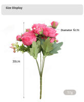 1PC Bouquet De Flores Artificiales Rosa Peonía Blanca Para Decoración De Casamientos Invierno Y Fiestas En Casa Plantas Falsas Baratas - details 5