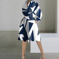 Vestido Casual De Mujer Para Otoño Con Cuello En V Y Mangas Largas Estilo Oficina Decoración Con Botones Longitud De Rodilla Color Sólido - details 6