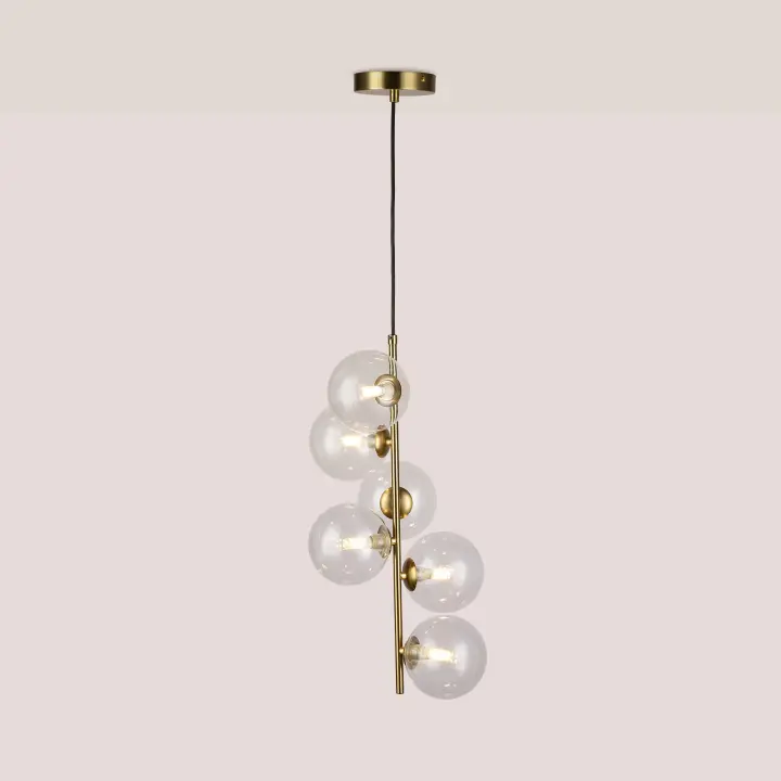Barcelona LED Lámpara colgante con esferas de cristal "ROMEE" - 6 x G9 - 1