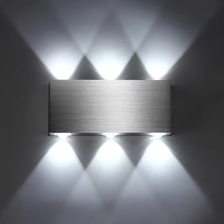 SOMY Aplique LED 6W Lámpara de pared moderna para interiores Cuadrado Arriba Abajo Iluminación de aluminio Luz decorativa para dormitorio Oficina Cama Pasillo Sala de estar Hotel Bar Blanco frío [Clase energética A++] Aplique exterior - 1
