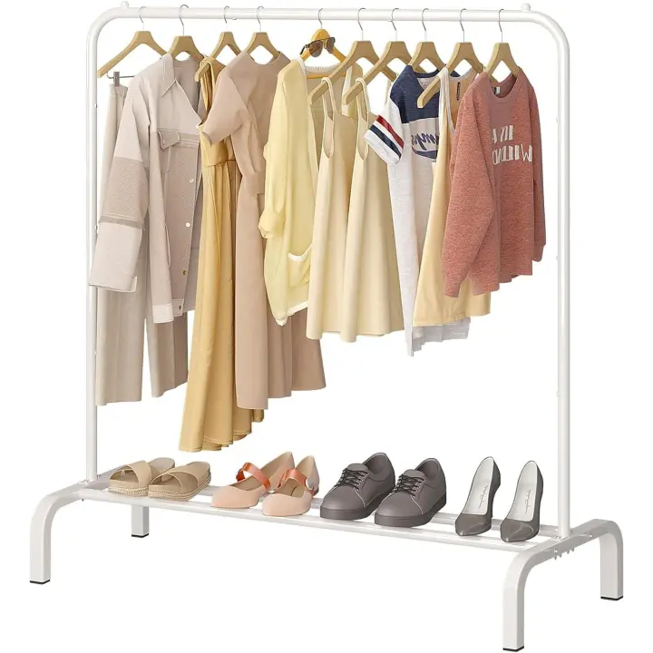 T-LoVendo Perchero Burro Ropa Resistente, Estable y Estrecho. Sin Ruedas, Con balda Zapatero. Colgar Ropa - 1