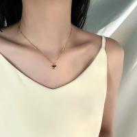 Collar De Mujer EILIECK 316L Acero Inoxidable Color Oro Con Engranaje De Corazón Naranja Engraved Amor Cadena De Collar Moda Regalos Para Fiestas - details 13