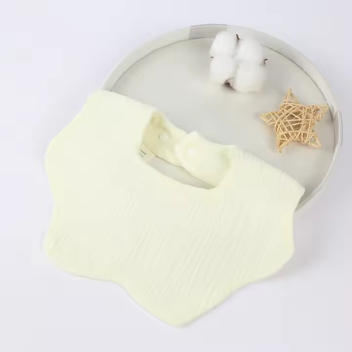 Pañuelo De Bocadillo Para Bebé De Algodón Color Sólido Con Flor Unisex Recién Nacido Bandana Para Niña Y Niño Toalla De Saliva Para Lactancia - 1