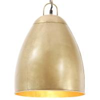 vidaXL Lámpara colgante industrial redonda 25 W blanca 32 cm E27 en color Blanco/Latón/Plateado y más | diseño vintage industrial ideal para cocina salón comedor - details 1
