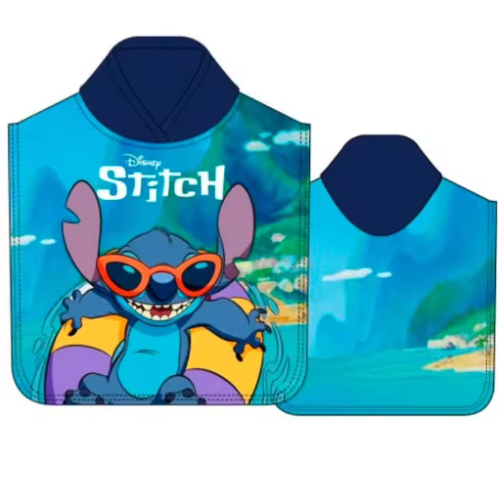 Poncho Toalla Stitch Disney Microfibra - 1