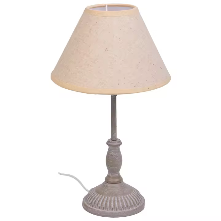 WANDERLUST DECO Lámpara de Mesa de Metal Gris 20x20x34h Cm - Iluminación Cálida y Estilo Vintage - 1