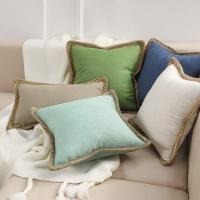 Cubiertas De Almohada De Lino Y Algodón 1/2pcs Con Borde Tricotado Y Volante Para Cojín De Tiras De Lino Estilo Rústico Para Hogar - details 10