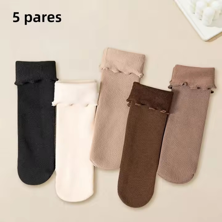 Calcetines Cortos De Invierno Para Mujer 5/10/20 Pares Gruesos Y Cálidos De Lana De Cashmere Y Nylon Para Botas De Nieve Uso Doméstico Y En Piso - 1