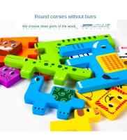 Nuevo Rompecabezas 3D De Madera Tangram Cartoon Juguete Educativo Para Niños Juego De Cubos Preescolar Desarrollo De La Imaginación Formas Juguete Matemático - details 6