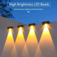 Luces LED solares de 2 piezas para exteriores, lámpara de pared superbrillante, impermeable, alimentada por energía Solar, para jardín, balcón, patio, escaleras, farola - details 2