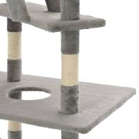 vidaXL Rascador para gatos con poste rascador de sisal 230-260 cm gris - details 4