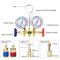 Juego De Medidores De Presión Para Aire Acondicionado 3 Caminos Con Tubo Y Gancho Para Freón Compatible Con R12 R22 R404A R134a - details 6