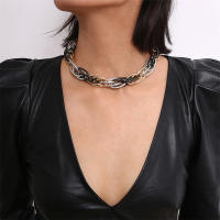 Collar Gargantilla Punk Lacteo Fashion Para Mujeres Y Hombres Color Oro Multicapa Cadenas Gruesas Joyería Collar Geométrico De Aleación De Hierro Y Aluminio - details 3
