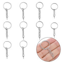10pcs Anillos De Hierro Para Dough Twists Llavero Con Cadena Lanyard Y Un Solo Anillo Accesorios DIY De Metal Para Manualidades - details 1