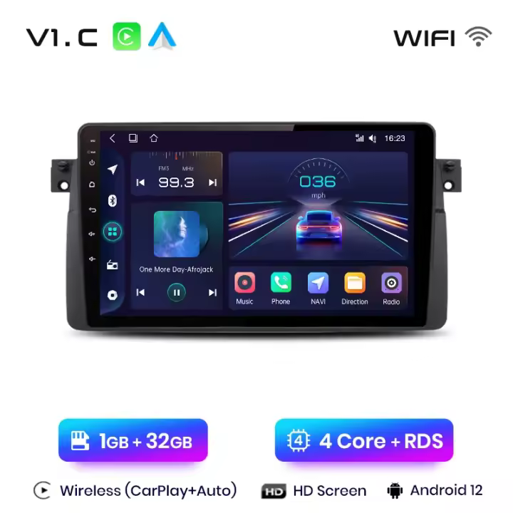 Junsun Android 13 Car Radio Stereo For BMW E46 M3 318/320/325/330/335 Car Auto Radio Built-In Wireless Carplay For Apple & Android Auto Automotive Multimedia Touch Screen Car Intelligent Systems Head Unit With GPS Navigation DSP Bluetooth - 1