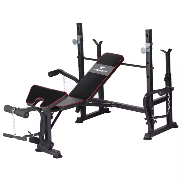 Fitness Tech Banco multiestación reclinable para press banca / sentadillas Bancos de ejercicio - 1