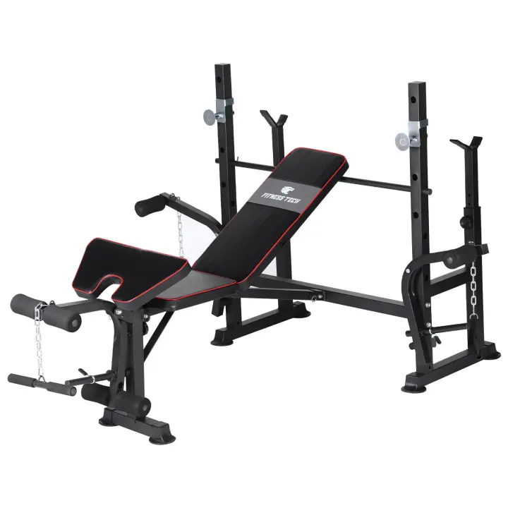 Fitness Tech Banco multiestación reclinable para press banca / sentadillas Bancos de ejercicio - 1