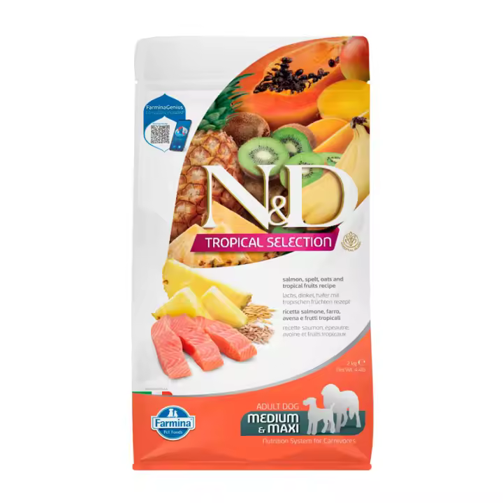 Farmina N&D Tropical Selection Medium / Maxi con Salmón Pienso para Perros 10kg - 1