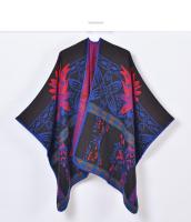 Otoño e invierno retro grueso cálido chal capa moda flor hendidura jacquard bufanda - details 4