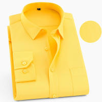 Camisa Clásica Para Hombre De Manga Larga En Blanco Negro Azul Rojo Estilo Vintage Casual Negocios Primavera Otoño - details 15