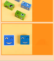 Juego De Tablero De Bloques Cubo Cambio De Cara Juguete De Madera Montessori Para Niños Desafío Mental Educativo Regalo - details 4