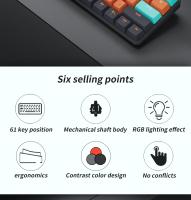 Teclado Mecánico RGB MUCAI 61 Teclas Con Cable USB Iluminación LED Para Mac Android Windows Teclado De Juego Estándar Sin Soporte Para El Codo - details 1