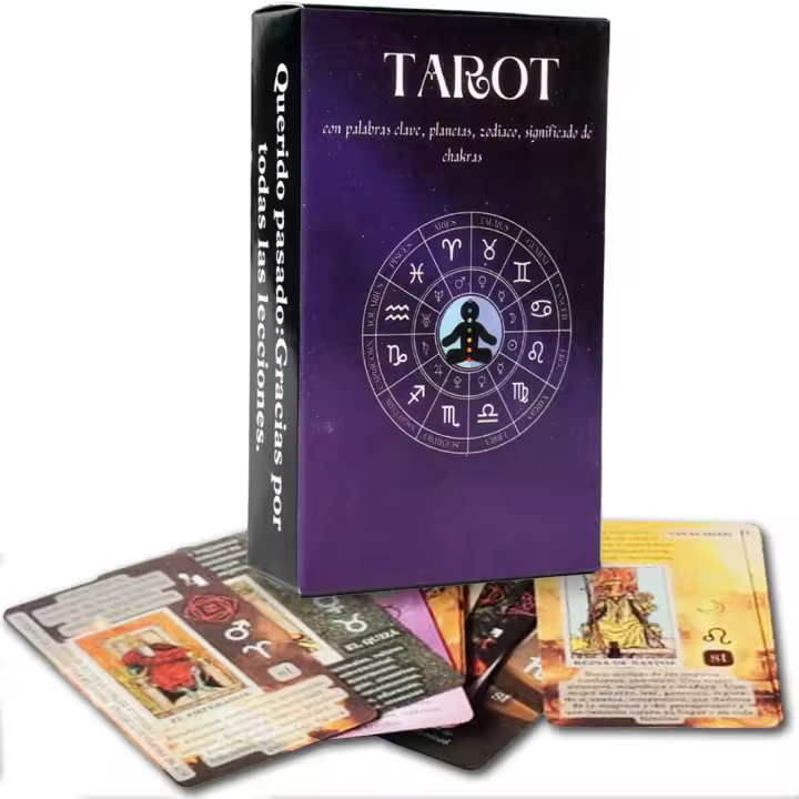 Cartas Tarot en Español para Principiantes. Juego de Tarot con Palabras Calve, Planetas, Zodiaco, Significado de Chakras. No Necesita Libro. Tarot Principiantes Cartas Oráculo con Explicación - 1