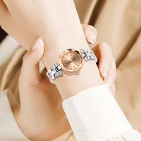 Reloj De Pulsera De Acero Inoxidable Lujoso Y Ligero Con Correa Redonda Versátil Y Casual Simple Para Hombre Y Mujer Resistente Al Agua - details 14