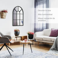 HOMCOM Espejo Decorativo de Pared Espejo de Ventana de Metal para Salón Dormitorio Entrada Estilo Moderno - details 0