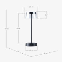 LÁMPARA DE MESA LED INALÁMBRICA BLANCO Diámetro 12cm Alto 31,5cm - SpazioLuzio - details 1