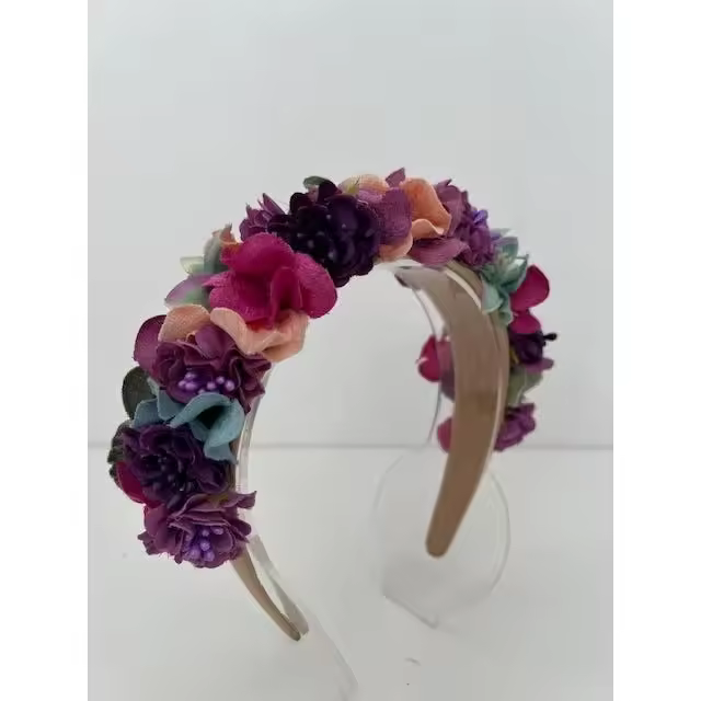 Diadema de flores multicolor - 1