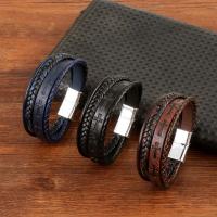Pulsera De Cuero Para Hombre 2023 Nuevo Logo Cruzado Vintage Hecha a Mano Hip-Hop Punk Joyería De Mano Regalos Dropshipping - details 1