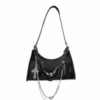 Bolso De Hombro Con Patrón De Cocodrilo Y2K Estilo Punk Oscuro Bolso De Cadena Para Verano Bolso Subcultural Sótano Para Mujer - details 18