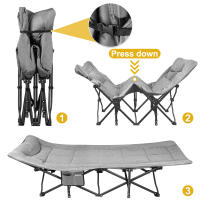 Cama de camping Plegable extra ancha 71 cm Cama de camping Tumbona de camping - details 0