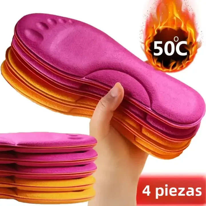 2 Pares De Plantillas Calientes Autogeneradas Termostáticas De Espuma De Memoria Con Soporte Arco Para Zapatos Invierno Para Hombres Y Mujeres - 1
