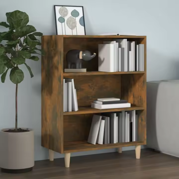 vidaXL Aparador madera contrachapada roble ahumado 69,5x32,5x90 cm - 1