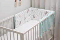 LALA - Ropa de Cama para Cuna de Bebe, ropa de Cama para nuevo nacido, Valla anticolisión para Bebe, Oso de Algodón Puro, 30x30x6, Pieza Entera lavable, - details 0