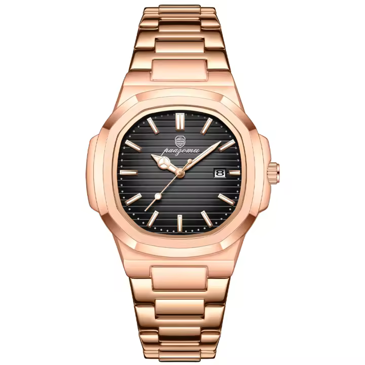 Reloj De Pulsera De Lujo PENGAGAR 2024 Para Hombre Reloj De Negocios Resistente Al Agua Cuadrado Acero Inoxidable Luminoso Fecha Reloj Hombre - 1