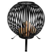 Esschert Design Brasero esfera enrejada acero al carbono negro FF400 - details 1