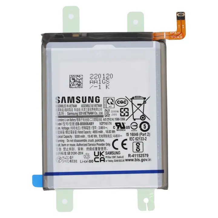 Batería Original Samsung EB-BS908ABY para Samsung Galaxy S22 Ultra  5G - Capacidad 5000 Mah - Service Pack - 1