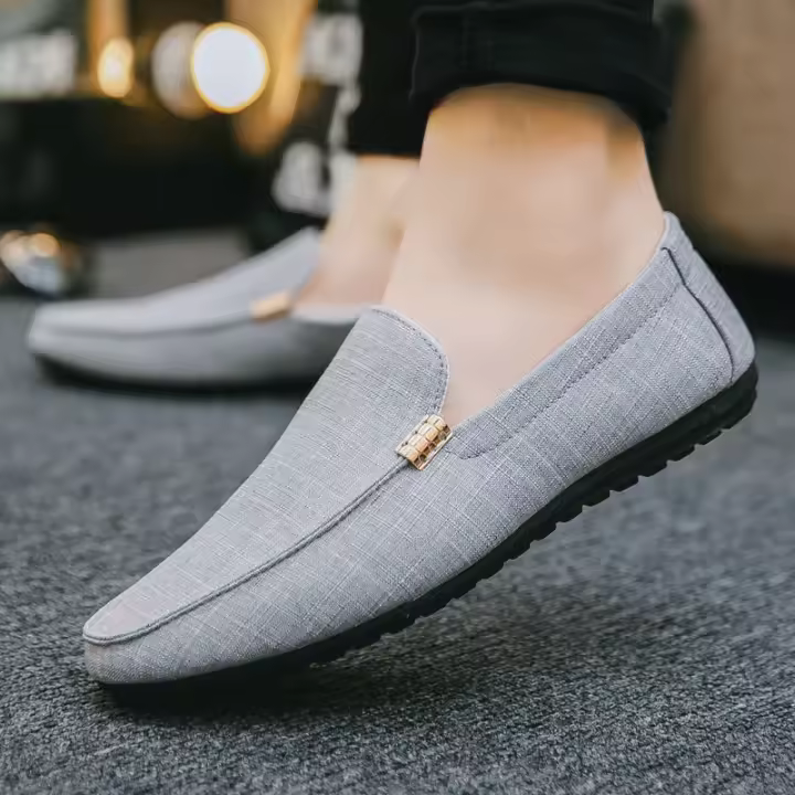 Zapatos Casuales Para Hombre Lona Slip on Loafers Moda Lujo Zapatos De Vestir Formales Para Boda Y Fiesta Talla Grande - 1