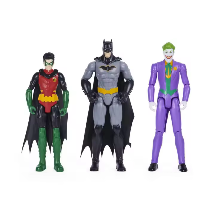 SPIN MASTER - BATMAN - DC COMICS - Pack Figura Batman Y Robin contra Joker: Figuras de Acción de 30 cm - 6064967 - Superheroes Juguetes - Juguetes Niños +3 Años - 1