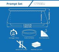 Piscina Desmontable de 300x76 cm - 3618Litros 80% Color Azul - Avenli - details 4