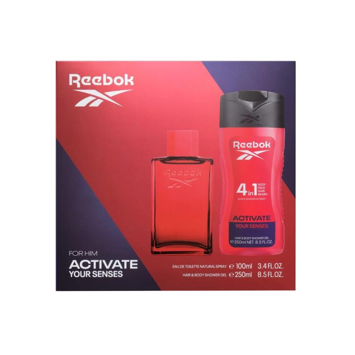 REEBOK Activate Your Senses For Him Eau de Toilette aromática amaderada para hombre 100 ml + gel de ducha 4 en 1 250 ml — oferta en Miravia