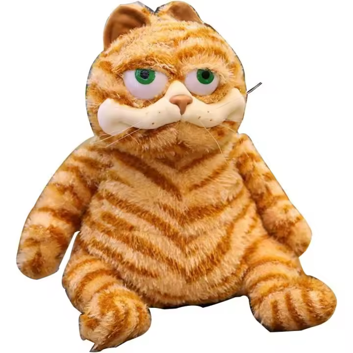 Juguete de peluche de gato gordo de color naranja, gatito gordo, gato atigrado amarillo realista (11,8 pulgadas) - 1