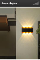 Lámpara De Pared LED De Aluminio Impermeable IP55 Para Interior Y Exterior Iluminación Para Jardín Dormitorio Sala De Estar Decoración De Habitación Y Pasillo - details 11